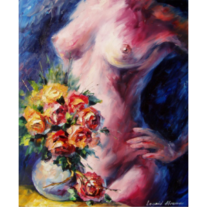 Leonid Afremov, oil on canvas, palette knife, buy original paintings, art, famous artist, biography, official page, online gallery, large artwork, FLOWERS OF LOVE